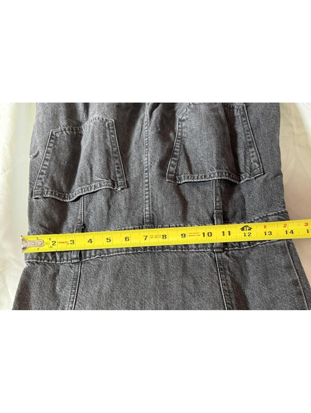 Universal Thread Denim Jumpsuit Black Wide Leg Cropped Women's Size 4 NEW!! - Picture 5 of 8